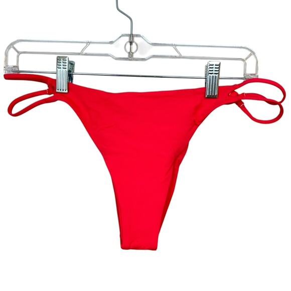 NWT l*space Wilder Bikini Bottom sz L Hot Cherry Pink Strappy Cheeky Summer Chic - Picture 4 of 8